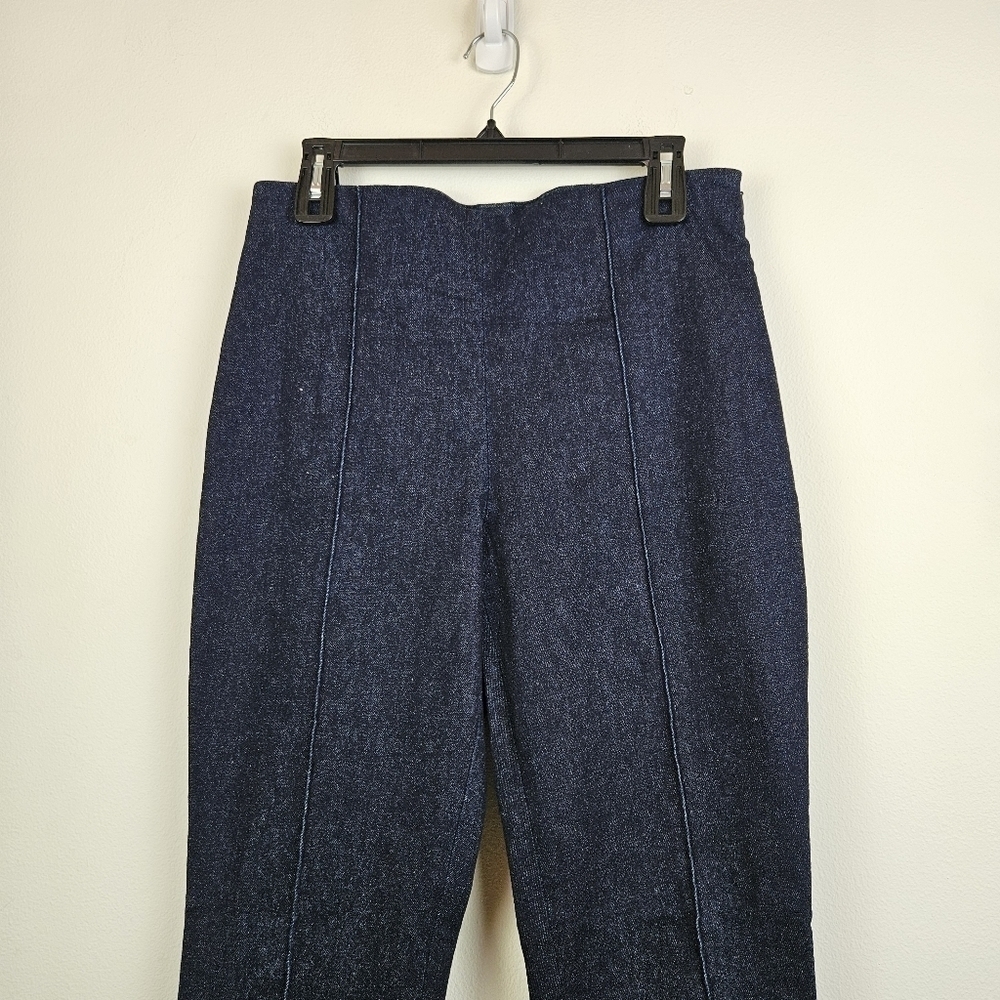 Theory High-Rise Nep Denim dark Wash Skinny Leggings Size 12 - Picture 8 of 10